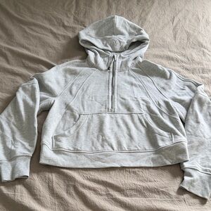 lululemon xs/s athletica Light Gray Cropped Half-Zip Hoodie